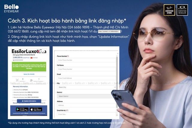 Bello Eyewear hướng dẫn kiểm tra và kích hoạt bảo hành kính Ray-Ban, Oakley,... chính hãng 4 img0472 17855107521771919131247 img