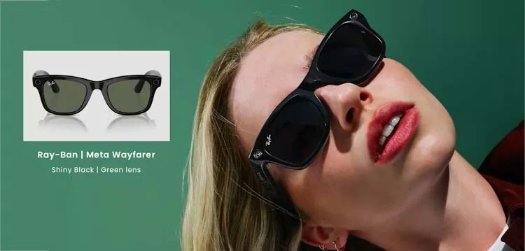 kinh ray ban meta shiny black green img